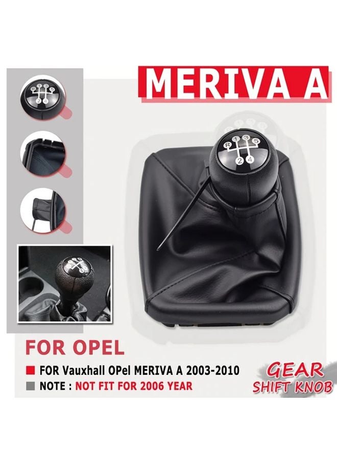 Opel Meriva A 2003 2010 Manual Gear Shift Knob Lever Assembly Black Trimmed Head - Image 1